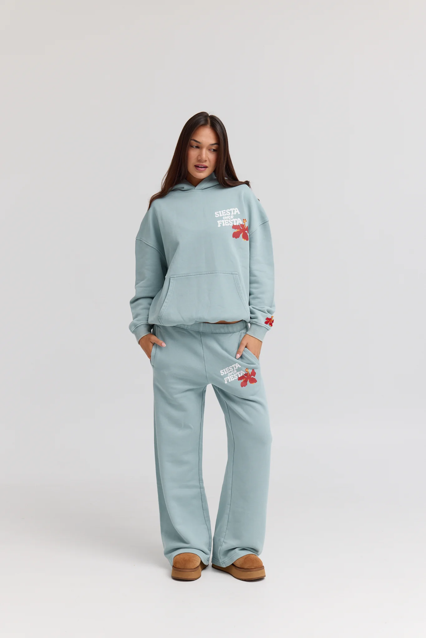 Siesta Over Fiesta Hoodie - Vintage Blue - Image 3