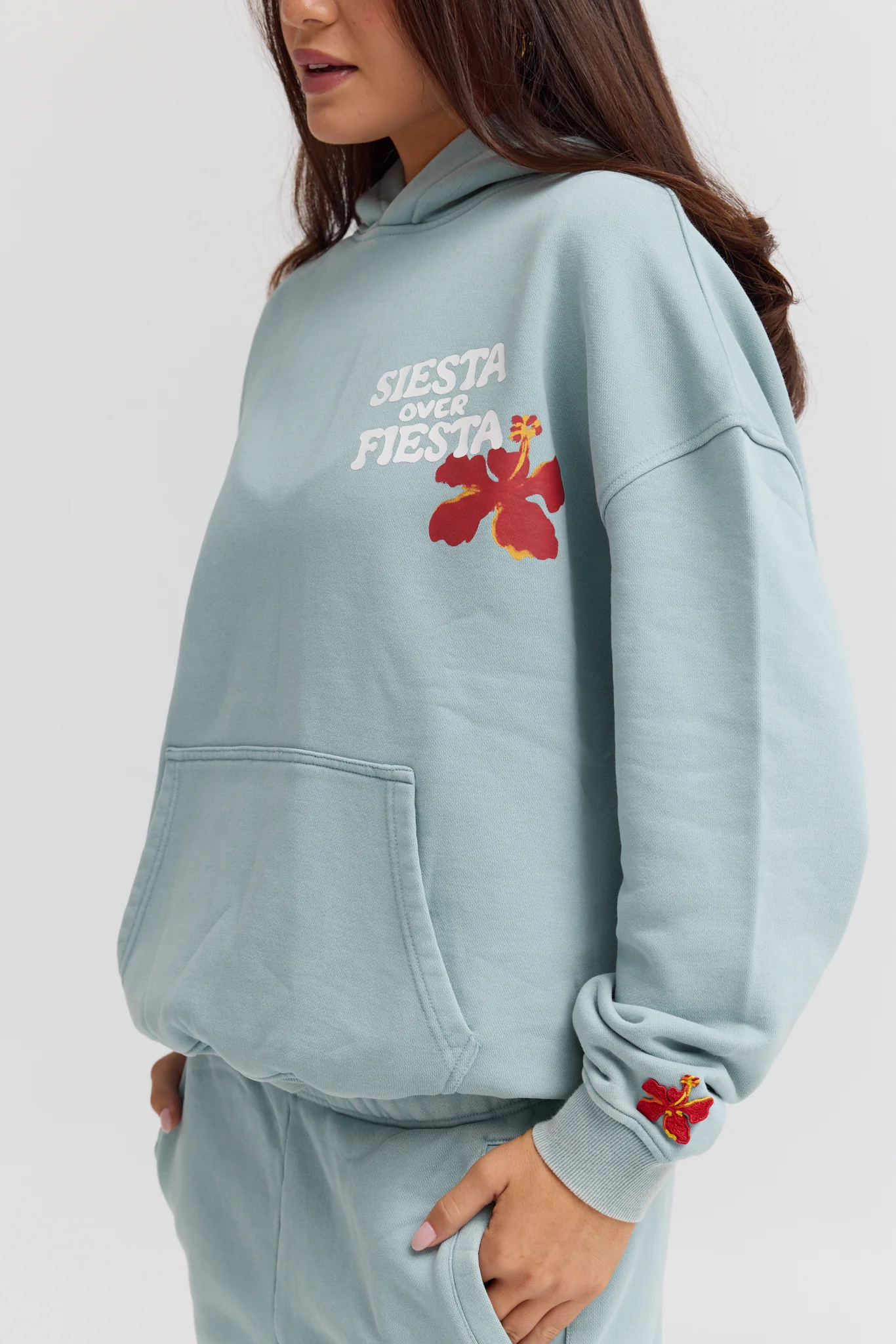 Siesta Over Fiesta Hoodie - Vintage Blue - Image 4